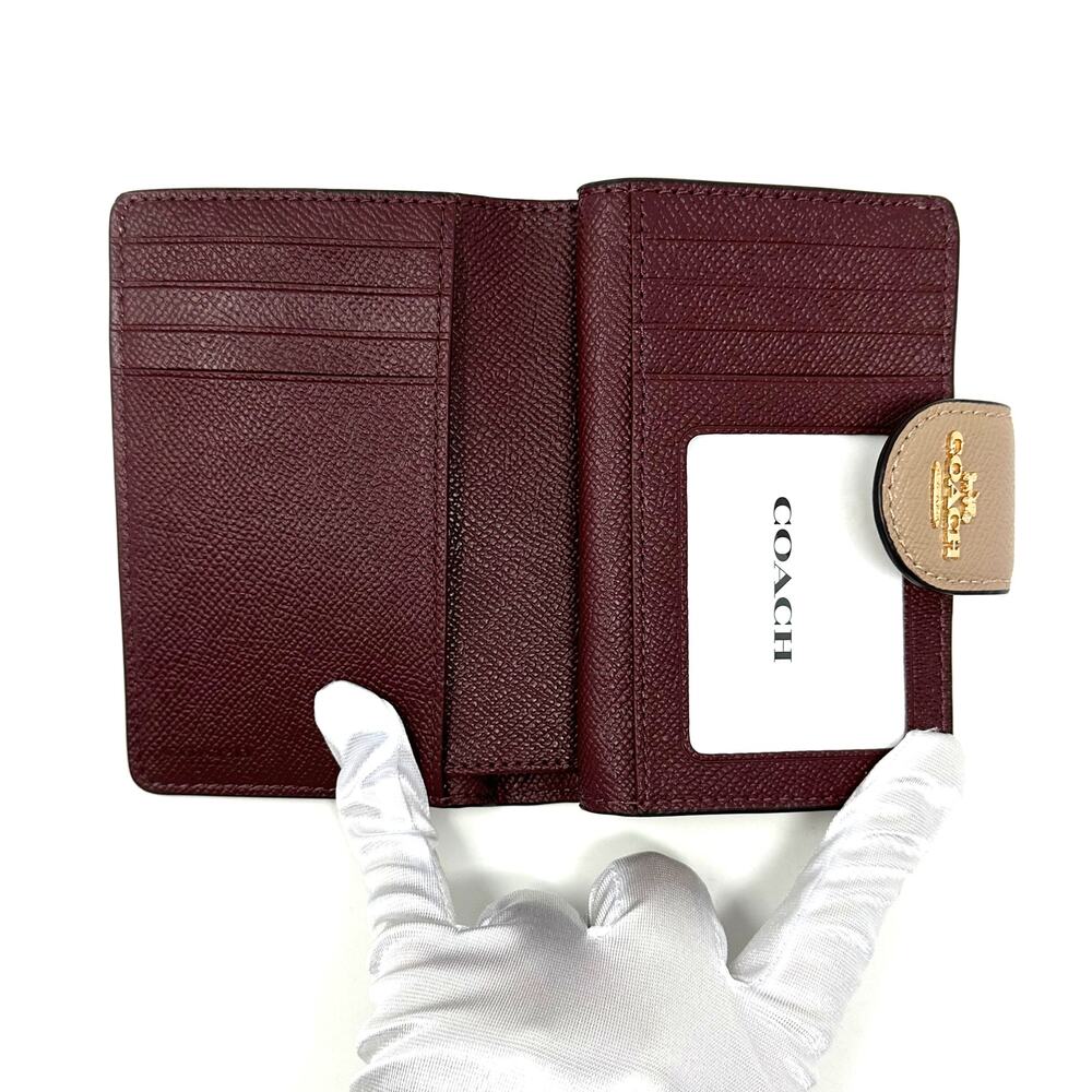 Coach Medium Corner Zip Wallet in Taupe Leather 6390 - Picture 4 of 6